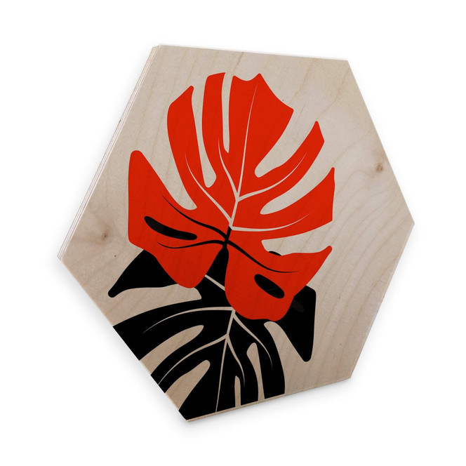 Hexagon - Holz Kubistika - Monstera Duett