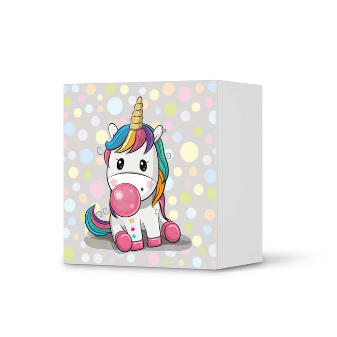 Klebefolie IKEA Besta Regal 1 Türe - Rainbow das Einhorn- Bild 1
