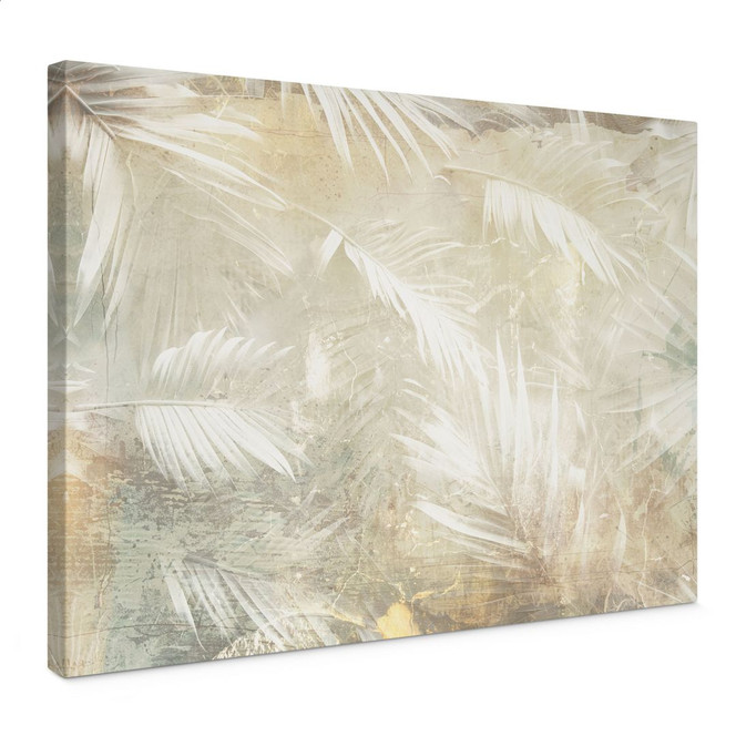 Leinwandbild Abstrakte weisse Palmenblätter - Kulik