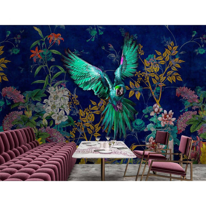 Livingwalls Fototapete Walls by Patel 3 Tropical Hero 1 blau, grün, gelb, rosa, lila - Bild 1