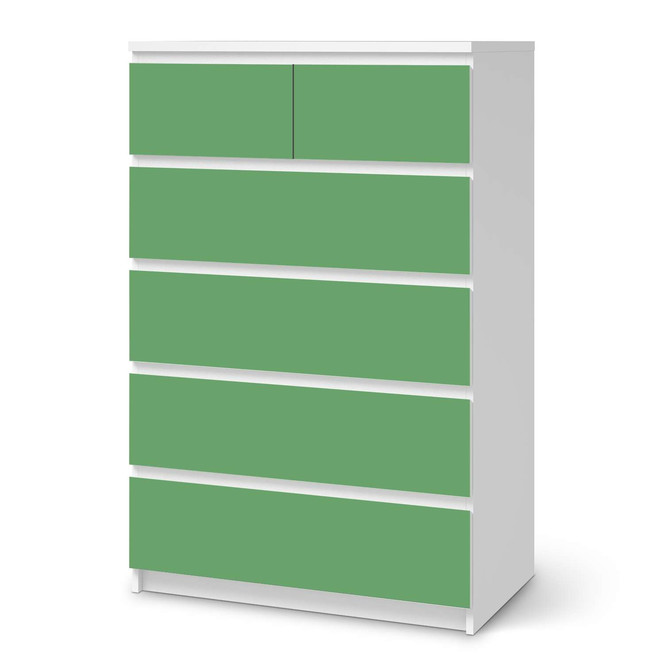 Möbel Klebefolie IKEA Malm Kommode 6 Schubladen (hoch) - Grün Light- Bild 1