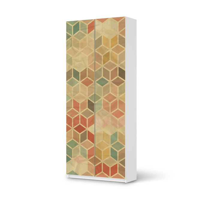 Möbelfolie IKEA Pax Schrank 236cm Höhe - 2 Türen - 3D Retro- Bild 1