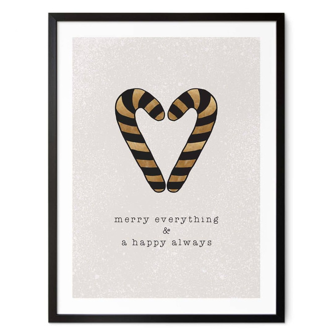 Poster Weihnachten - Zuckerstangen Merry Everything & Happy Always - Orara Studio