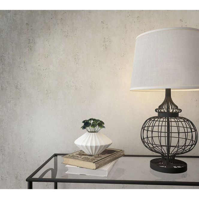 Vliestapete mit leichtem metallic Effekt als Uni Grau Struktur