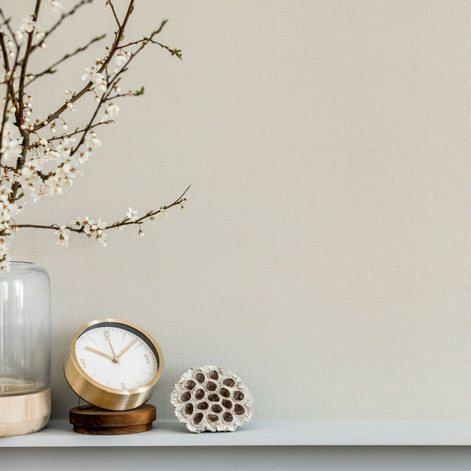 Vliestapete mit leichter Struktur beige Uni