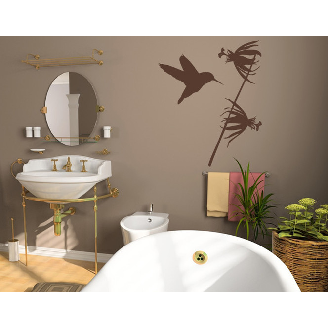 Wandtattoo Kolibri mit Blume