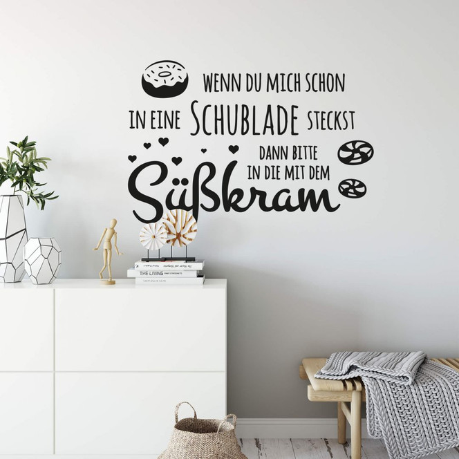 Wandtattoo Schublade mit Süsskram
