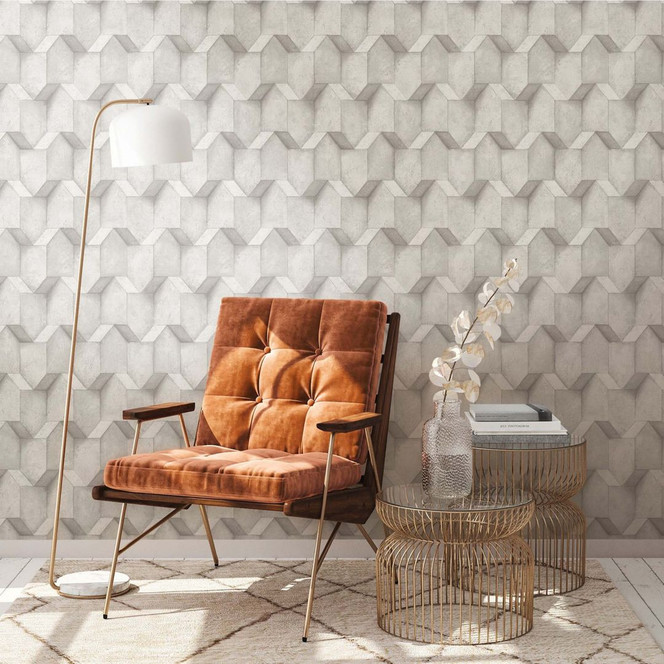 3D Tapete Grau Betonoptik Vliestapete moderne Betontapete für Wohnzimmer