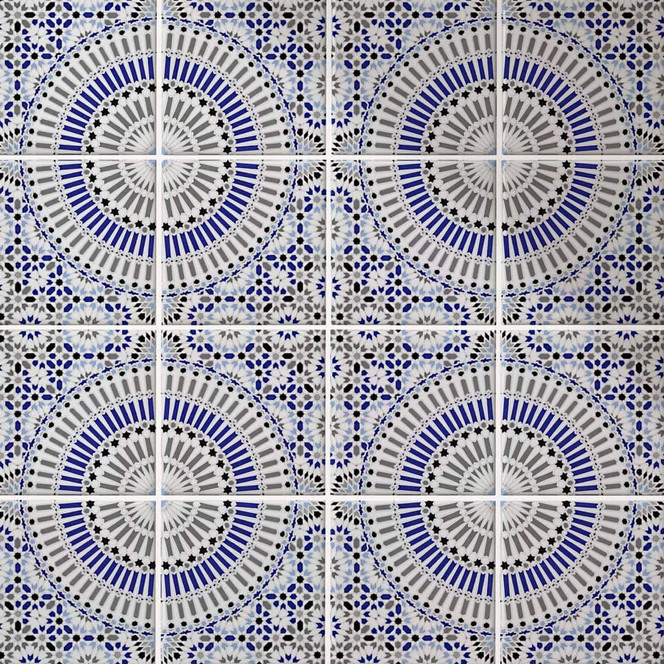 Fliesenaufkleber Orientalische Kacheln blau - 12er Set