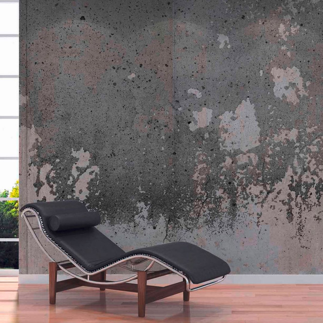 Fototapete Betonoptik PaintedWall in grau schwarz - Vliestapete Designwalls 2 - 2.55x3.5 m