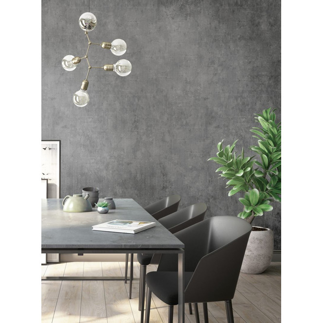 Fototapete mit grafischer Betonoptik Grau Ornamental 2.70 x 1.59m