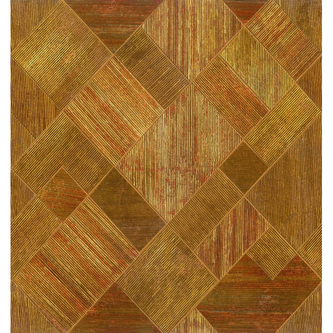 Fototapete Wandtapete mit Motiv Geometrisches Karo-Muster in Goldoptik 3.4 x 3.18 m