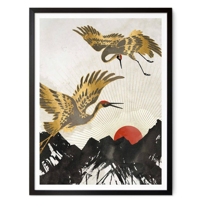 Poster SpaceFrog Designs - Goldene Kraniche