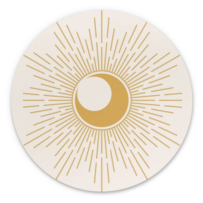 Wandbild Goldene Sonnenstrahlen - KsanaKalpa - Alu-Dibond Rund