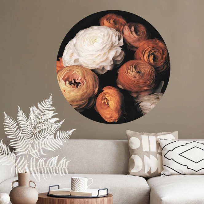 Wandtattoo FiguraNYC Photography - Ranunkeln Stillleben - Rund