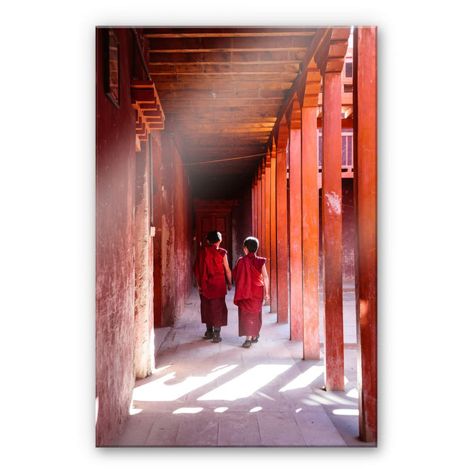 Acrylglasbild Colombo - Mönche in Nepal