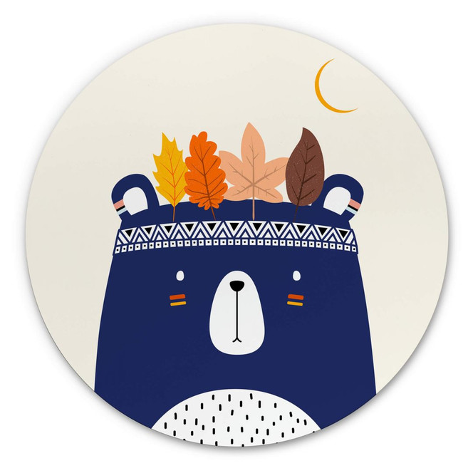 Alu-Dibond Kubistika - Kleiner Indianer - Rund