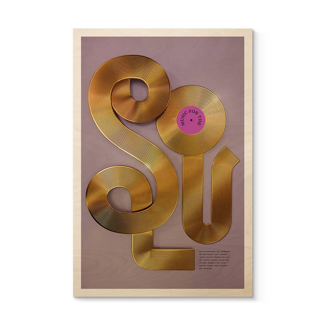 Holzbild Soul trifft auf Vinyl - Musik für die Seele - Harrison