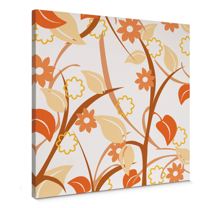 Leinwandbild Blumengarten orange