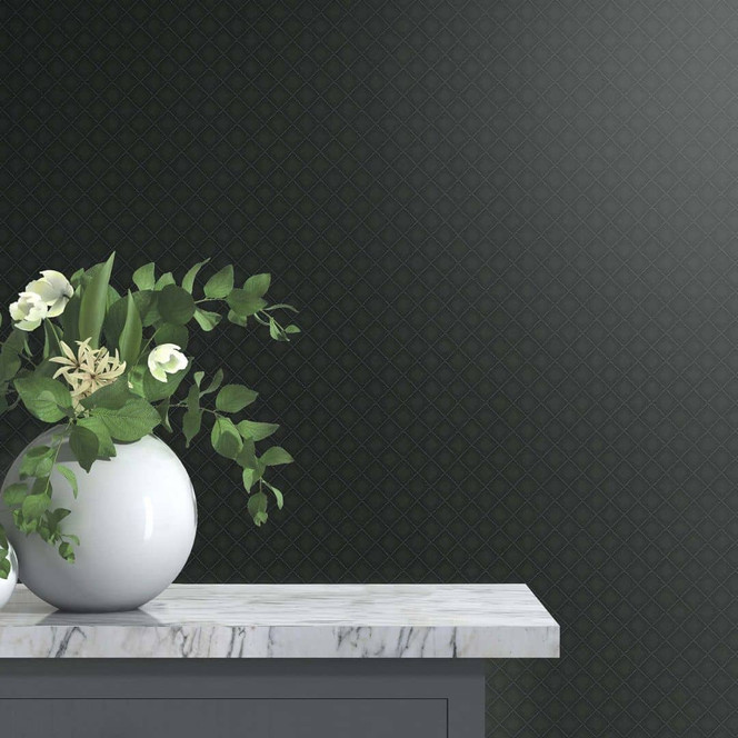 Rankentapete, Vliestapete Erismann Versailles schwarz, silber