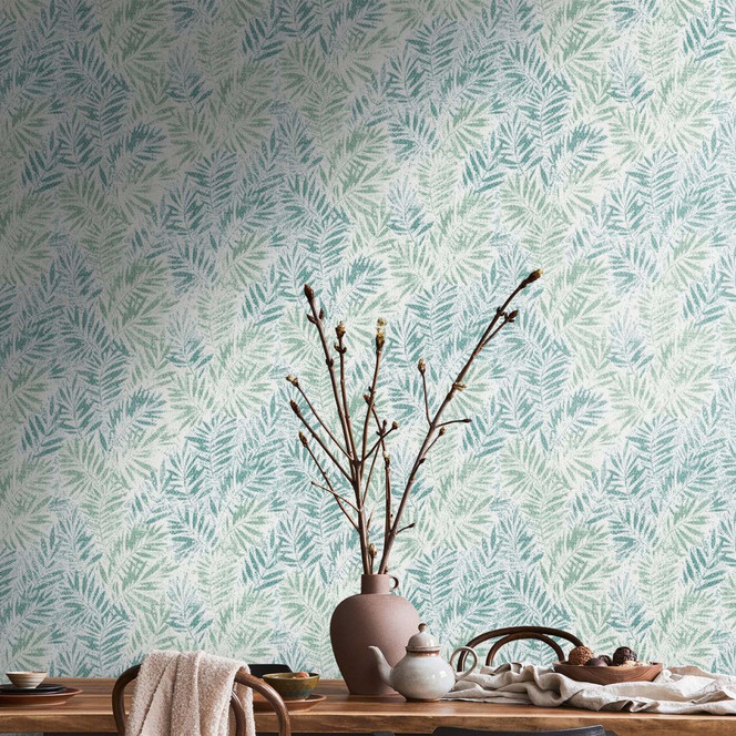 Tapete Blätter Weiss, Grün - moderne Vliestapete Palmenblätter Mustertapete