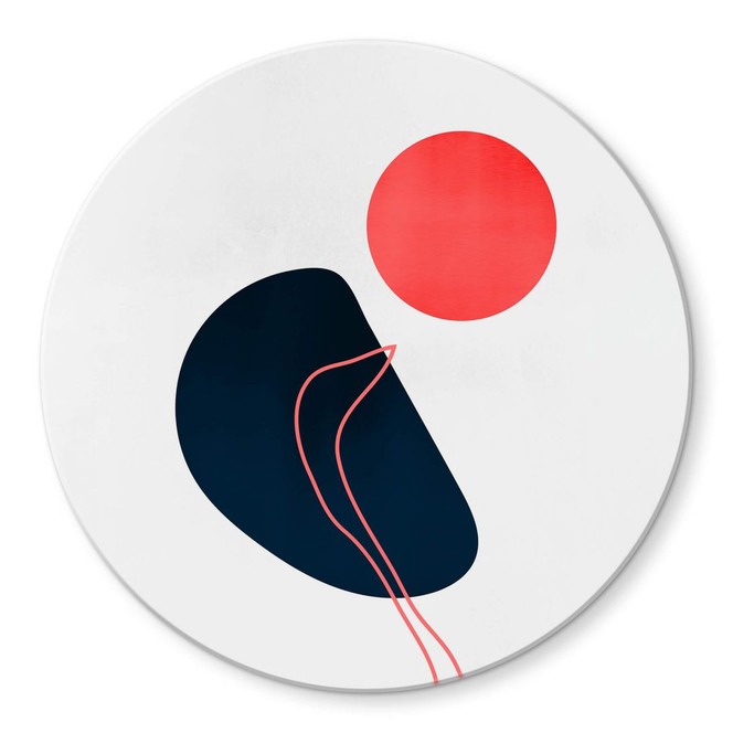 Glasbild Kubistika - Abstraktion - Rund