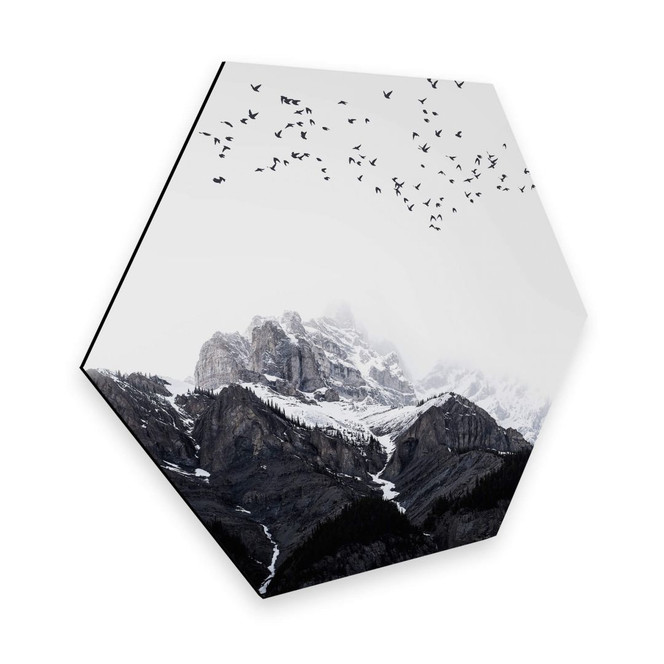 Hexagon - Alu-Dibond Kubistika - Hoch in den Bergen