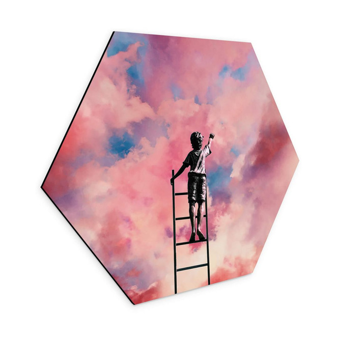 Hexagon Wandbild Wolkenmaler - Alu-Dibond - Taudalpoi