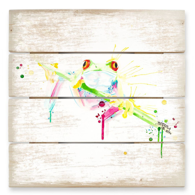 Holzbild Buttafly - Frog - 40 x 41.5 cm