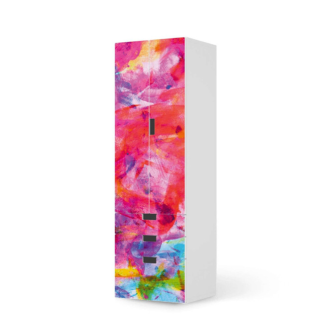 Klebefolie IKEA Stuva / Malad - 3 Schubladen und 2 grosse Türen - Abstract Watercolor- Bild 1