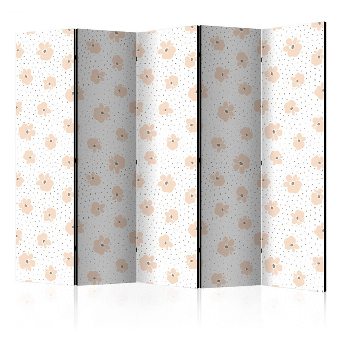 Paravent, Raumteiler freistehend, Trennwand - Children Flowers II, 5-teilig - einseitig bedruckt - 225 x 172 cm