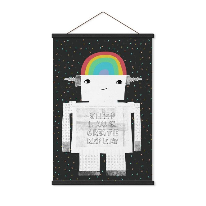 Stoffbild Regenbogen-Roboter Sleep Laugh Create - Treechild