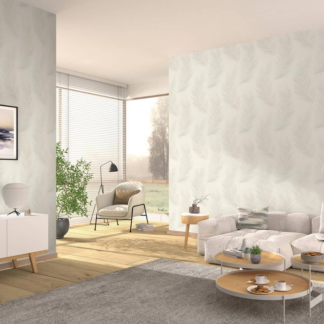 Vliestapete, Blättermotivtapete Aurora beige