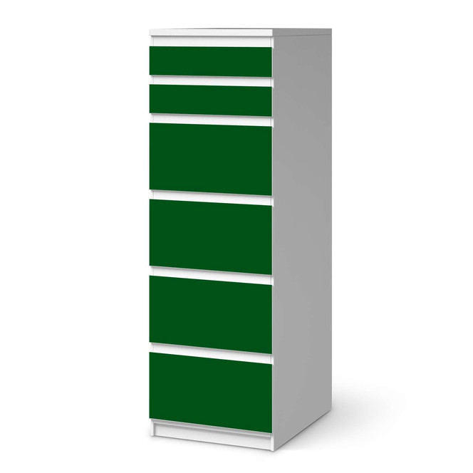 Klebefolie IKEA Malm Kommode 6 Schubladen (schmal) - Grün Dark- Bild 1