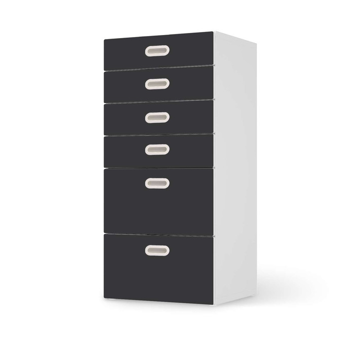 Klebefolie IKEA Stuva / Fritids Kommode - 6 Schubladen - Grau Dark- Bild 1