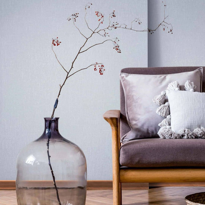 Vliestapete Uni, Textil Uni Modern in Blau