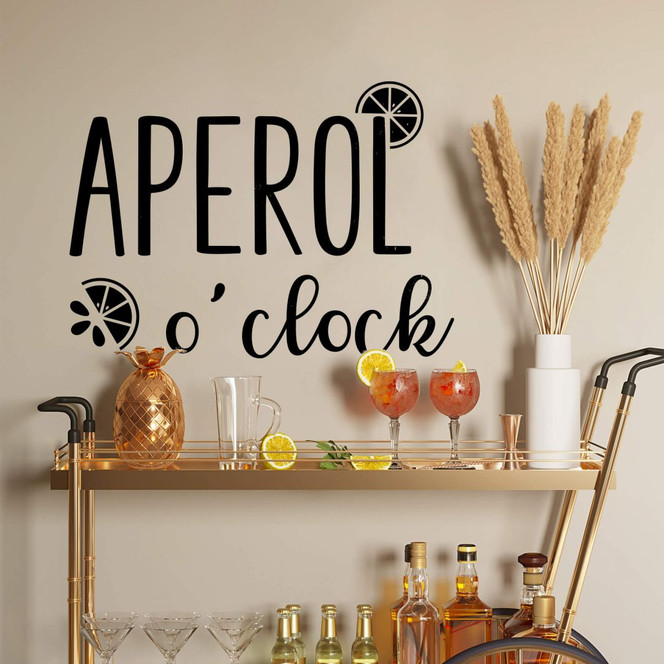 Wandtattoo Spruch für die Küche - Aperol o'clock