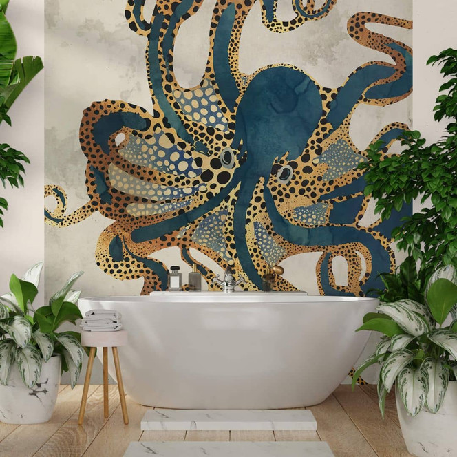 Fototapete SpaceFrog Designs - Goldener Oktopus