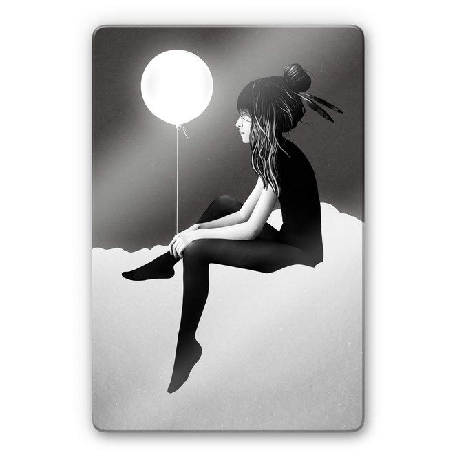 Glasbild Ireland - No such thing as nothing by night - leuchtender Ballon