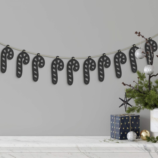 Holzdeko Weihnachten - Zuckerstange MDF (14-teilig) - je 4x9cm - Bild 1