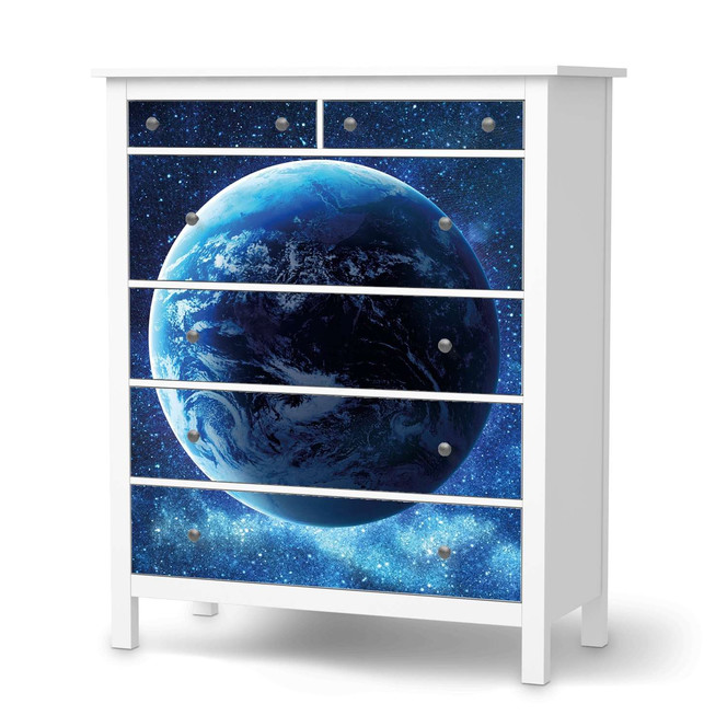 Klebefolie IKEA Hemnes Kommode 6 Schubladen - Planet Blue- Bild 1