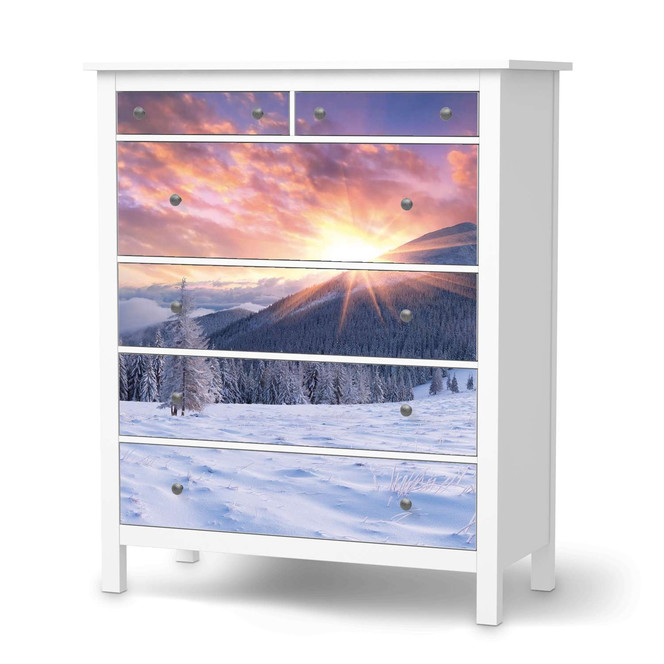 Klebefolie IKEA Hemnes Kommode 6 Schubladen - Zauberhafte Winterlandschaft- Bild 1