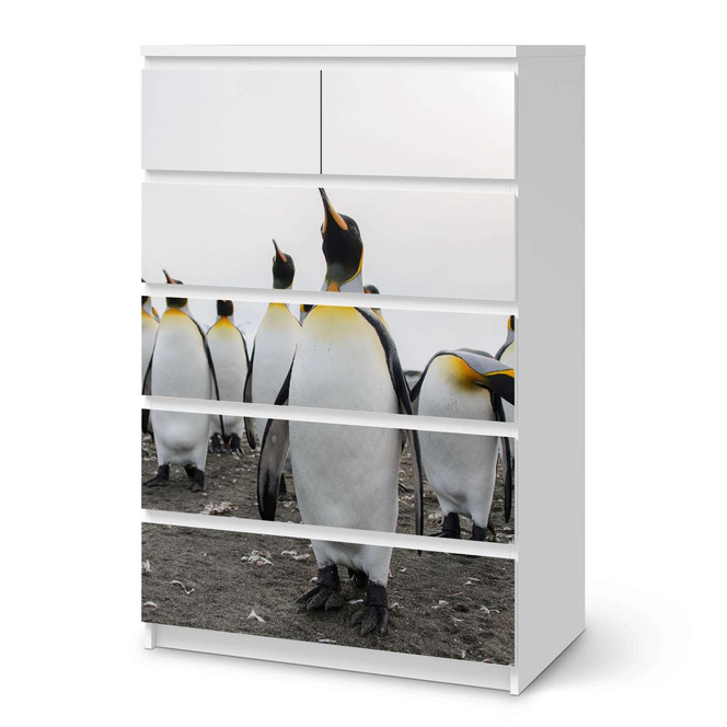 Möbel Klebefolie IKEA Malm Kommode 6 Schubladen (hoch) - Penguin Family- Bild 1