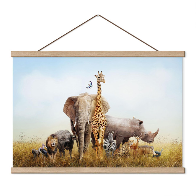 Stoffbild Afrikanische Tiere