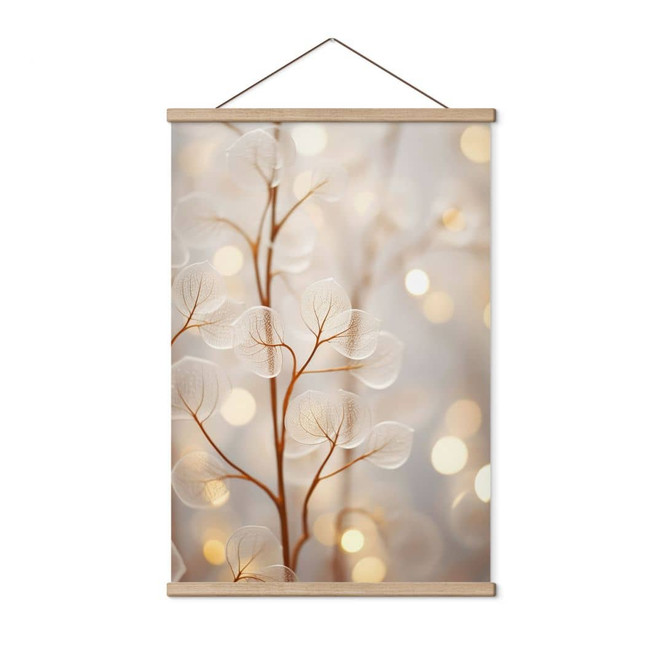 Stoffbild Filigrane Blätter Beige - Treechild