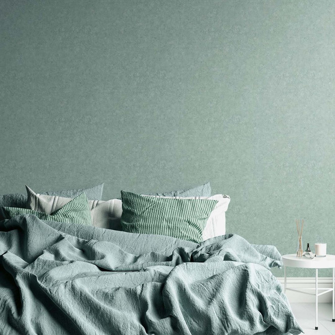 Strukturtapete Putzoptik Grün moderne Vliesapete für Wohnzimmer Tapete Uni