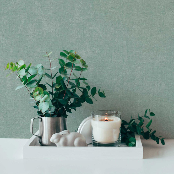 Uni Tapete Mintfarben einfarbig - moderne Vliestapete für Wohnzimmer