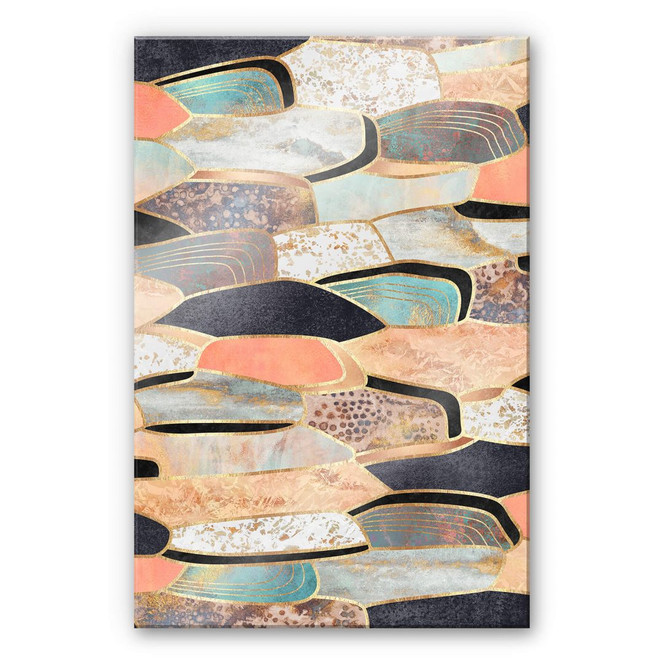 Acrylglasbild Fredriksson - Goldene Steine