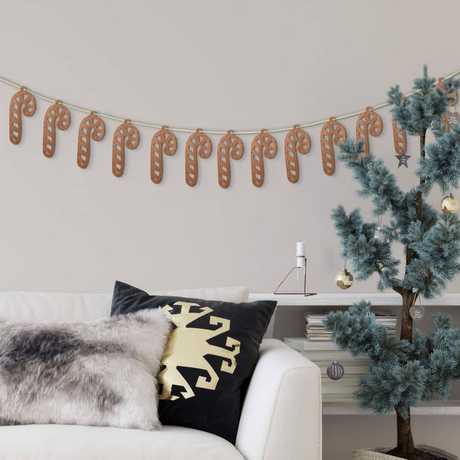 Holzdeko Weihnachten - Zuckerstange Mahagoniholz (14-teilig) - Bild 1