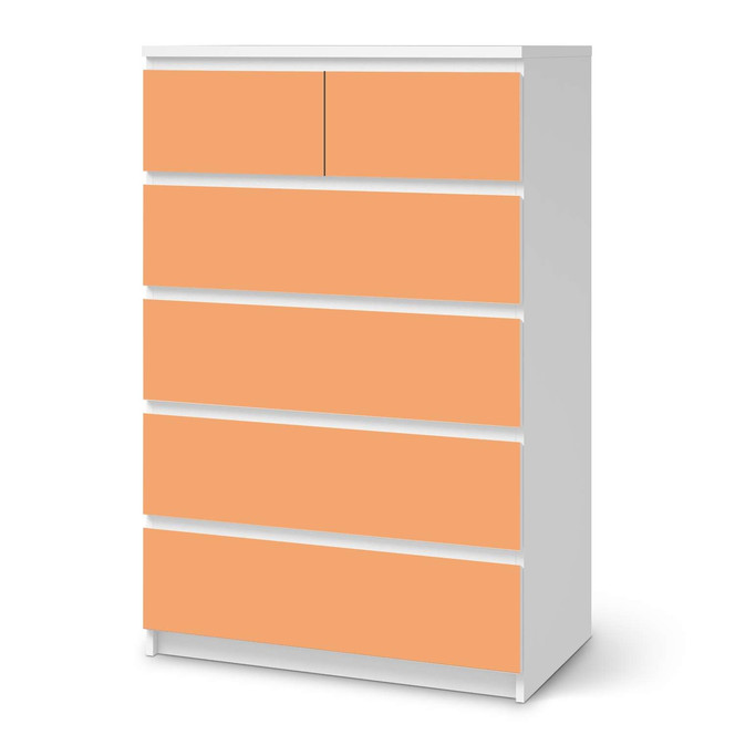 Möbel Klebefolie IKEA Malm Kommode 6 Schubladen (hoch) - Orange Light- Bild 1
